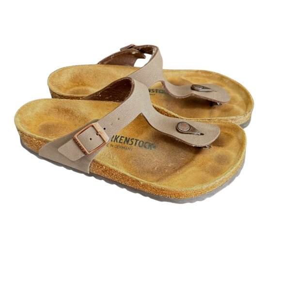 Birkenstock Shoes - Birkenstock Gizeh Nubuck Leather Sandal Women 38/7-7.5 Brown Buckle Comfort Boho